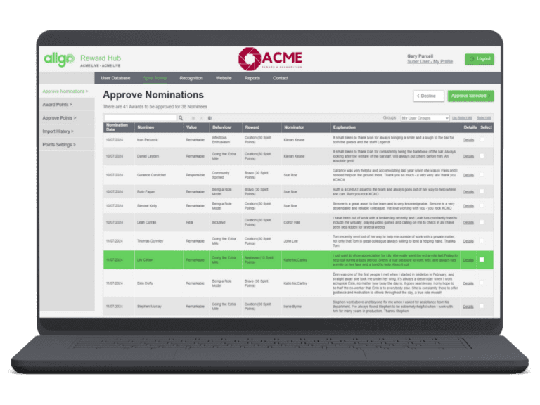Nomination Approvals